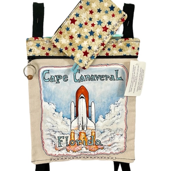 Handbags - Hand made, hand painted Cape Canaveral Space Shuttle Backpack